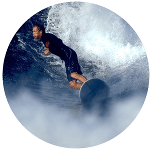 babyboomer surfing waves